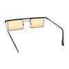 Mod Flat Top Square Rectangle Metal Rim Retro Fashion Sunglasses