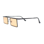 Mod Flat Top Square Rectangle Metal Rim Retro Fashion Sunglasses