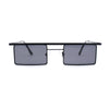 Mod Flat Top Square Rectangle Metal Rim Retro Fashion Sunglasses