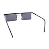 Mod Flat Top Square Rectangle Metal Rim Retro Fashion Sunglasses