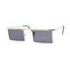 Mod Flat Top Square Rectangle Metal Rim Retro Fashion Sunglasses