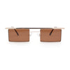 Mod Flat Top Square Rectangle Metal Rim Retro Fashion Sunglasses