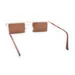 Mod Flat Top Square Rectangle Metal Rim Retro Fashion Sunglasses