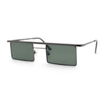 Mod Flat Top Square Rectangle Metal Rim Retro Fashion Sunglasses