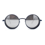 Round Circle Lens Dimensional Binocular Rim Metal Frame Hustler Sunglasses