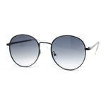 Retro Nerdy Round Thick Metal Rim Fashion Sunglasses