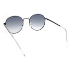 Retro Nerdy Round Thick Metal Rim Fashion Sunglasses