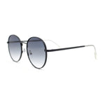 Retro Nerdy Round Thick Metal Rim Fashion Sunglasses