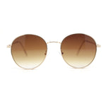 Retro Nerdy Round Thick Metal Rim Fashion Sunglasses