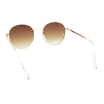 Retro Nerdy Round Thick Metal Rim Fashion Sunglasses