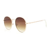 Retro Nerdy Round Thick Metal Rim Fashion Sunglasses