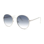 Retro Nerdy Round Thick Metal Rim Fashion Sunglasses