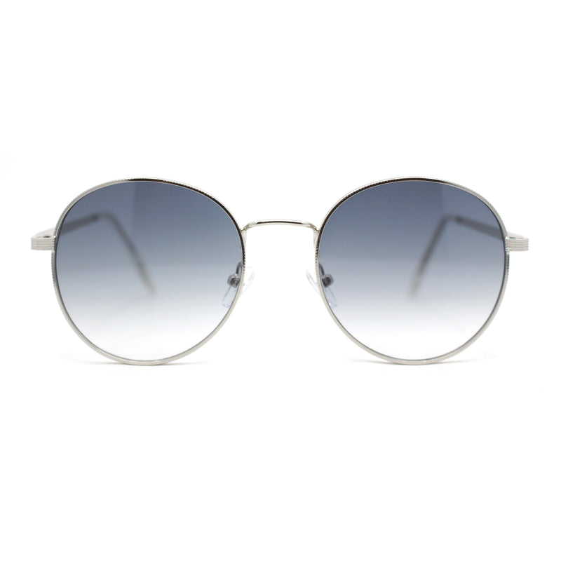Retro Nerdy Round Thick Metal Rim Fashion Sunglasses