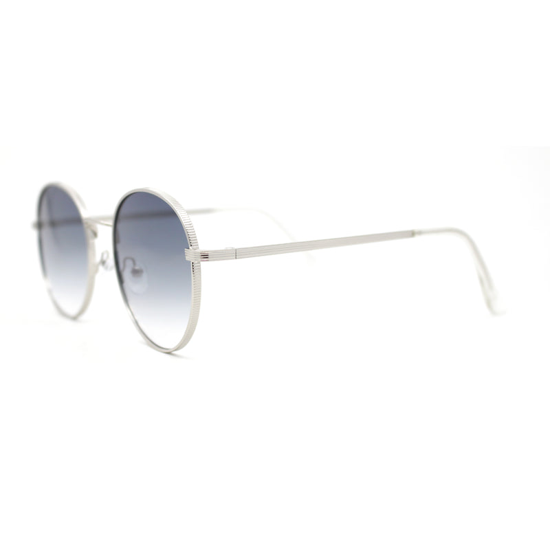 Retro Nerdy Round Thick Metal Rim Fashion Sunglasses