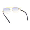 Rimless Luxury Jaguar Jewel Arm Rectangle Hustler Gangster Sunglasses