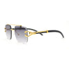 Rimless Luxury Jaguar Jewel Arm Rectangle Hustler Gangster Sunglasses