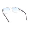 Rimless Luxury Jaguar Jewel Arm Rectangle Hustler Gangster Sunglasses