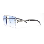 Rimless Luxury Jaguar Jewel Arm Rectangle Hustler Gangster Sunglasses