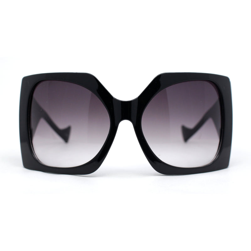 Womens XL Oversized Rectangular Thick Arm Wrap Around Plastic Sunglasses