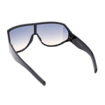 Flat Top Retro Oversized Wrap Around Shield Racer Plastic Sunglasses