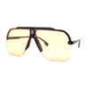 Mens Rimless Half Rim Oversized Mobster Rectangle Racer Plastic Sunglasses