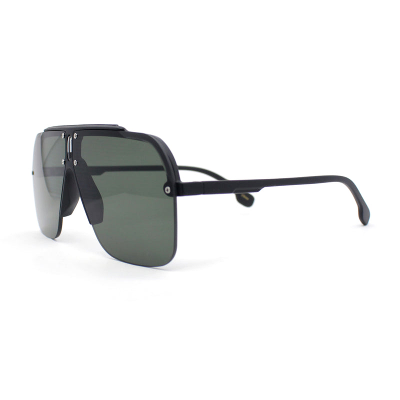 Mens Rimless Half Rim Oversized Mobster Rectangle Racer Plastic Sunglasses