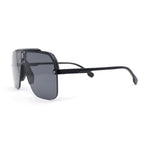 Mens Rimless Half Rim Oversized Mobster Rectangle Racer Plastic Sunglasses