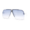 Mens Rimless Half Rim Oversized Mobster Rectangle Racer Plastic Sunglasses