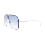 Mens Rimless Half Rim Oversized Mobster Rectangle Racer Plastic Sunglasses