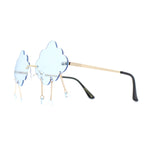 Womens Tassle Cloud Shape Rimless Unique Retro Party Shade Sunglasses