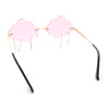 Womens Tassle Cloud Shape Rimless Unique Retro Party Shade Sunglasses