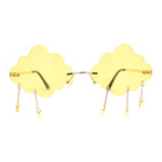 Womens Tassle Cloud Shape Rimless Unique Retro Party Shade Sunglasses