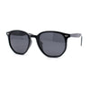 Mens Polarized Thin Plastic Horn Rim Hipster Rectangle Retro Sunglasses