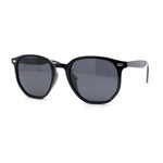 Mens Polarized Thin Plastic Horn Rim Hipster Rectangle Retro Sunglasses