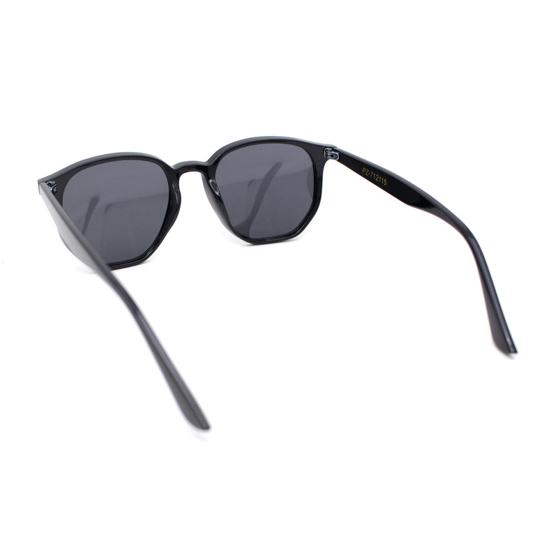 Mens Polarized Thin Plastic Horn Rim Hipster Rectangle Retro Sunglasses