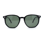 Mens Polarized Thin Plastic Horn Rim Hipster Rectangle Retro Sunglasses