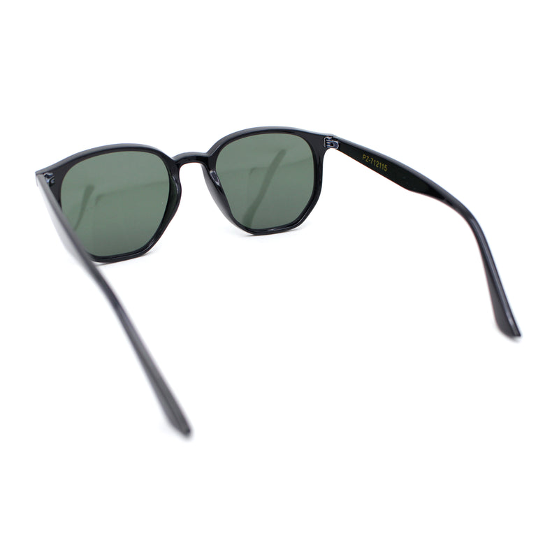 Mens Polarized Thin Plastic Horn Rim Hipster Rectangle Retro Sunglasses