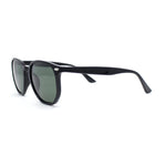 Mens Polarized Thin Plastic Horn Rim Hipster Rectangle Retro Sunglasses