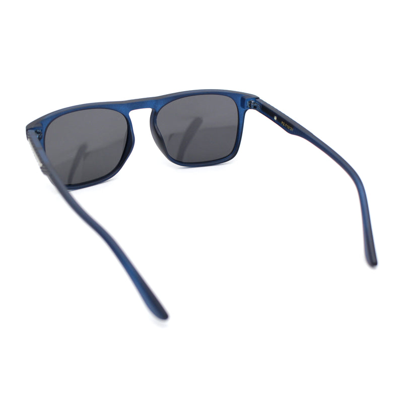 Mens Polarized Frost Thin Plastic Keyhole Horn Rim Hipster Sport Sunglasses