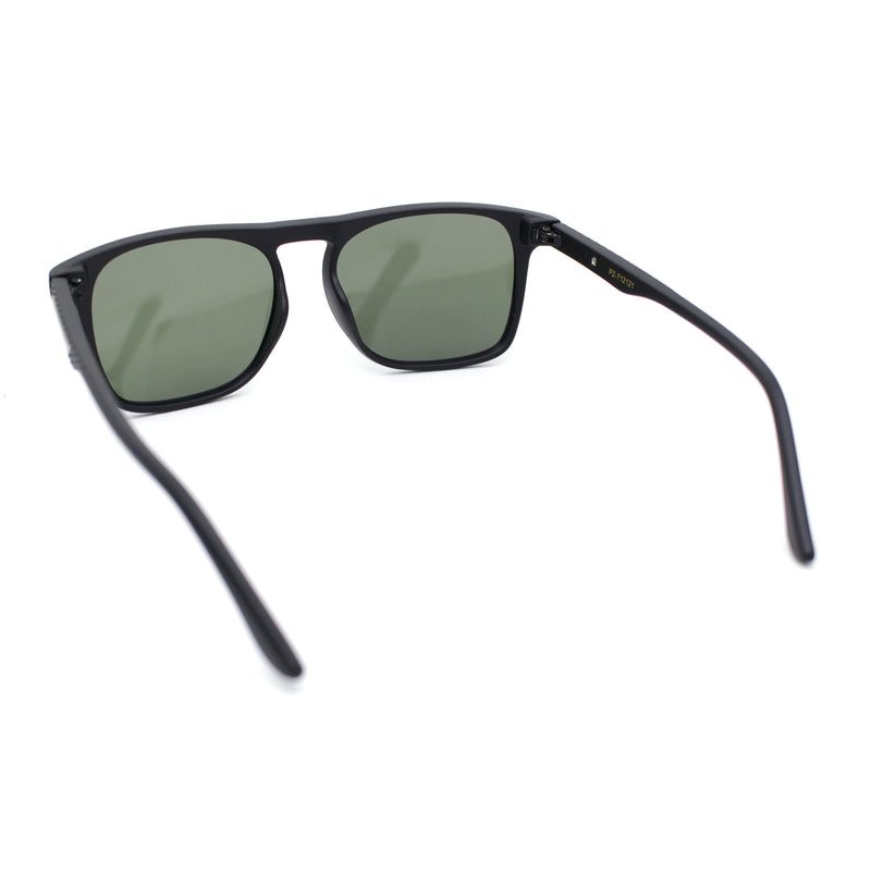 Mens Polarized Frost Thin Plastic Keyhole Horn Rim Hipster Sport Sunglasses