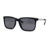 Mens Polarized Frost Plastic Horn Rim Metal Arm Sport Sunglasses