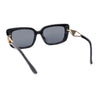 Womens Chic Designer Jewel Arm Rectangular Cat Eye Diva Sunglasses