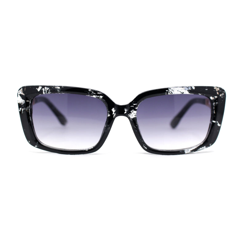 Womens Chic Designer Jewel Arm Rectangular Cat Eye Diva Sunglasses