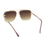 Mens Luxury Rimless Euro Style Mafia Metal Rim Rectangle Sunglasses