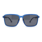 Polarized Rectangular Mens Gentlemanly Simple Frost Plastic Sunglasses