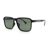 Polarized Rectangular Mens Gentlemanly Simple Frost Plastic Sunglasses