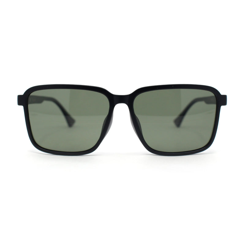 Polarized Rectangular Mens Gentlemanly Simple Frost Plastic Sunglasses