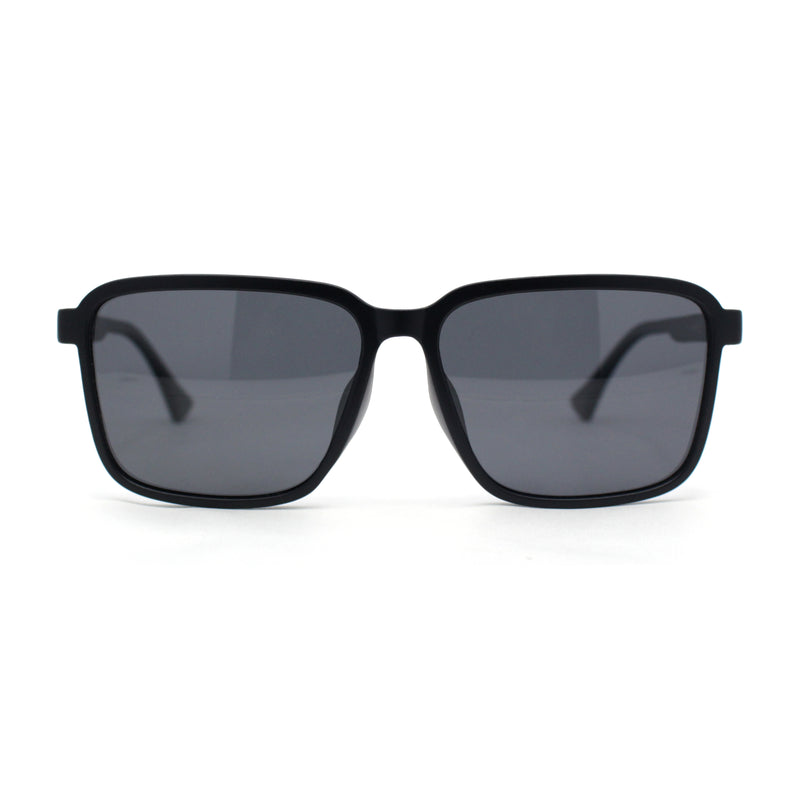 Polarized Rectangular Mens Gentlemanly Simple Frost Plastic Sunglasses