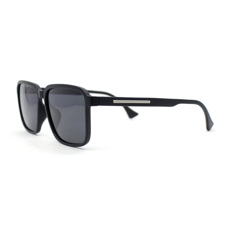 Polarized Rectangular Mens Gentlemanly Simple Frost Plastic Sunglasses