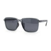 Polarized Rectangular Mens Gentlemanly Simple Frost Plastic Sunglasses